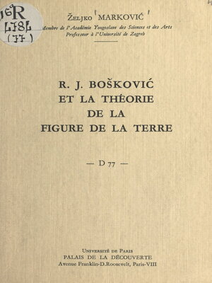 cover image of R. J. Bošković et la théorie de la figure de la Terre